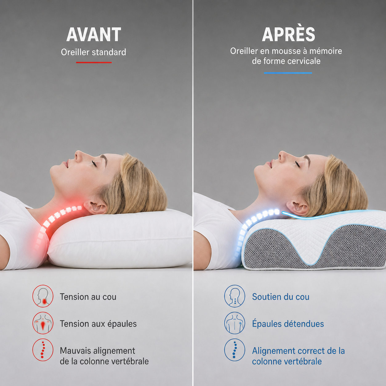 Oreiller Cervical à Mémoire 